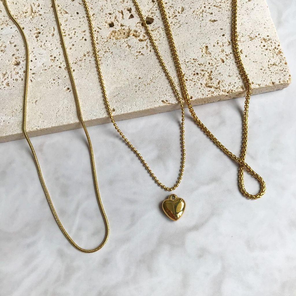 [Ready Necklace] GOLD colour Stainless steel tarnish free necklace 1pc