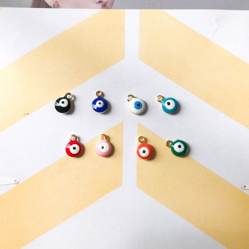 Evil eye in enamels pendant 1 pc - Stainless steel