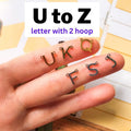 [ U-Z ]  letter pendant with 2 hoop / stainless steel initial personalised alphabet