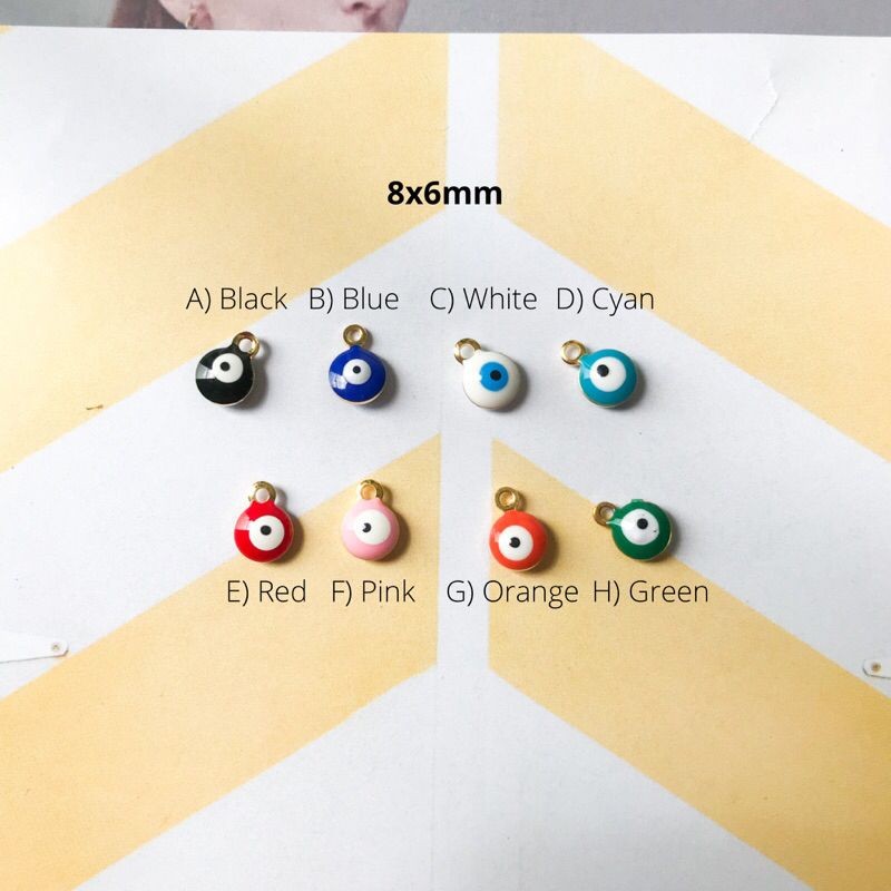 Evil eye in enamels pendant 1 pc - Stainless steel