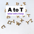 [ A-T ]  letter pendant with 2 hoop/ stainless steel initial personalised alphabet