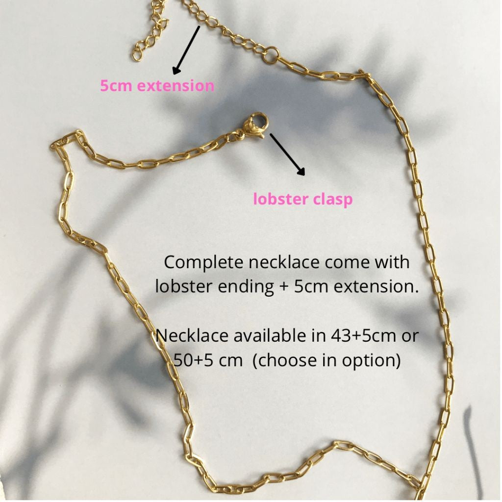 [Ready Necklace] GOLD colour Stainless steel tarnish free necklace 1pc