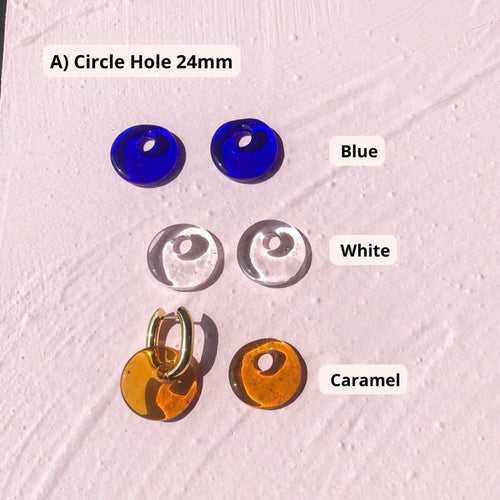 Colourful Glazed Glass pendant for earrings 1 pc