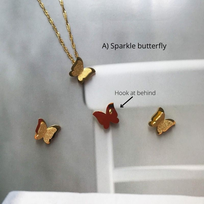 Butterfly ribbon pendant - Stainless steel