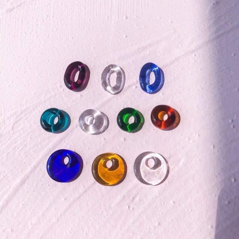 Colourful Glazed Glass pendant for earrings 1 pc