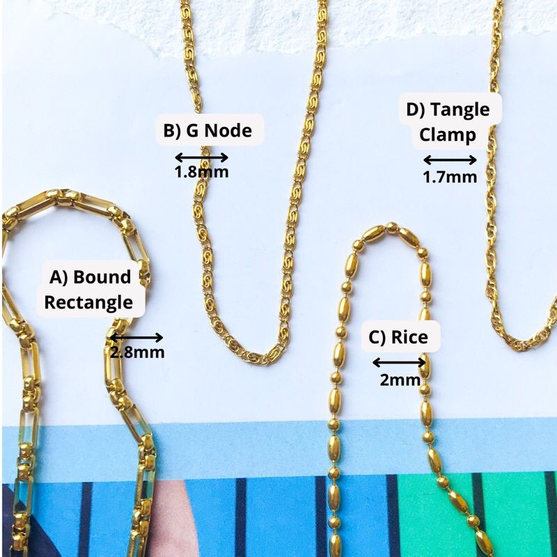 DIY chain: Stainless Steel Rice Beads/Rope/ Mariner Chain 1meter
