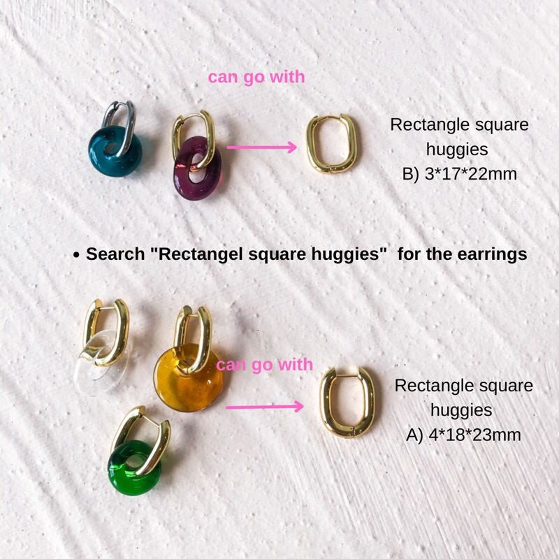 Colourful Glazed Glass pendant for earrings 1 pc