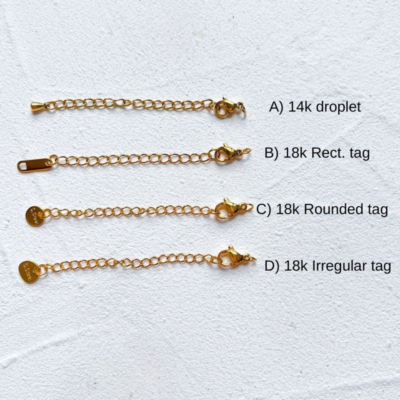 Extender & Lobster Clasp 3 sets / Gold Extension Stainless steel