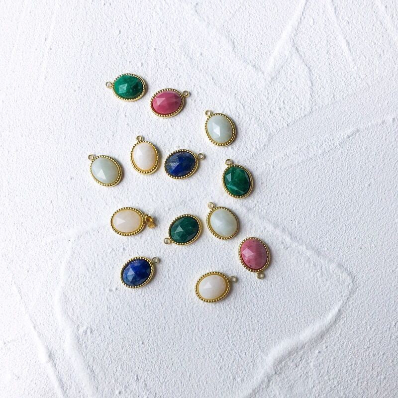 Natural stone pendant - Lazurite Gren agate Jade stone Amazonite