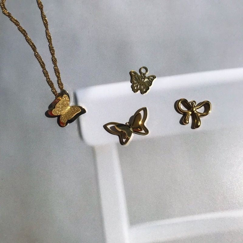 Butterfly ribbon pendant - Stainless steel