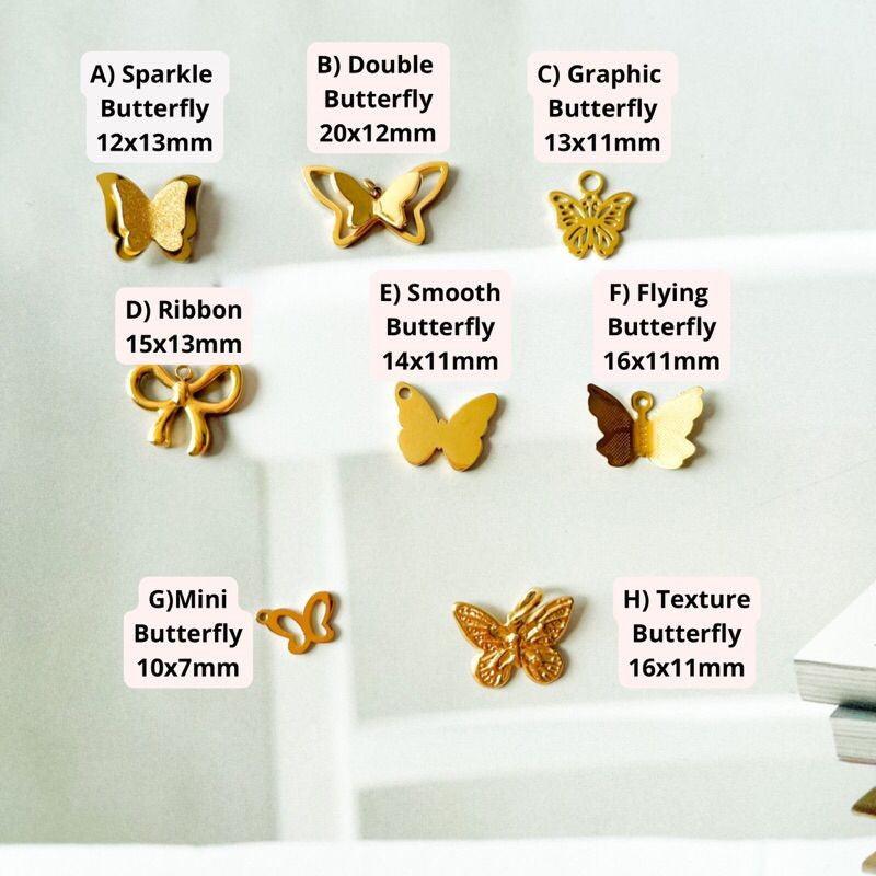 Butterfly ribbon pendant - Stainless steel