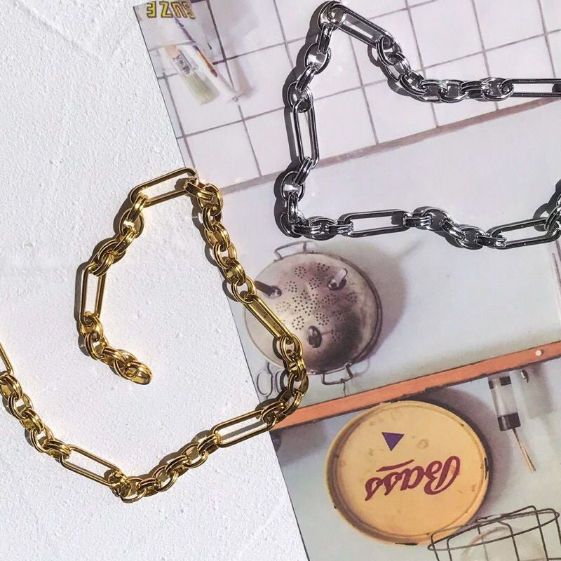 DIY Chain: Stainless steel bulky chain CD link Oval link chain 50cm