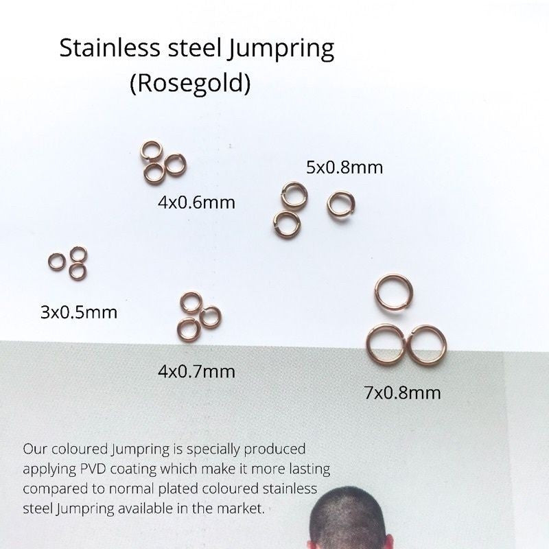 Copy - Jumpring S.S/RG, 15Ppcs -  Stainless Steel/ Rosegold/ Gold (PVD Coating)