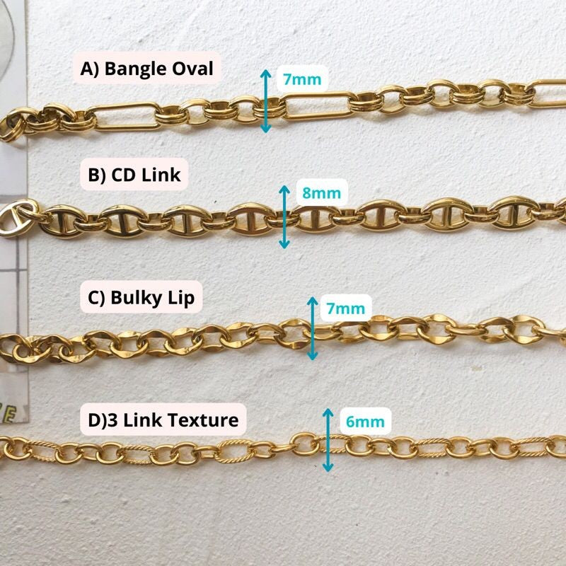 DIY Chain: Stainless steel bulky chain CD link Oval link chain 50cm