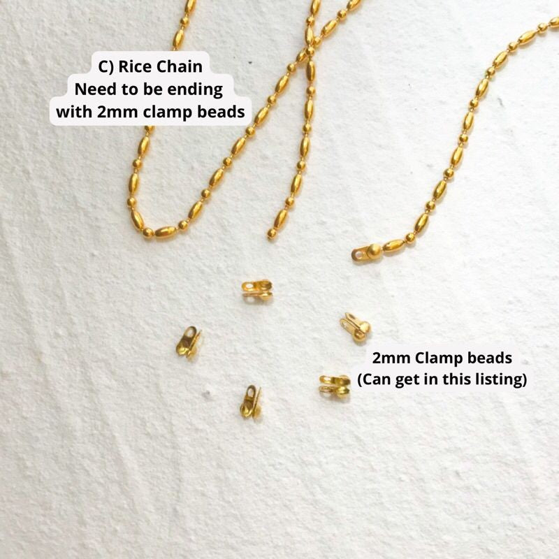 DIY chain: Stainless Steel Rice Beads/Rope/ Mariner Chain 1meter
