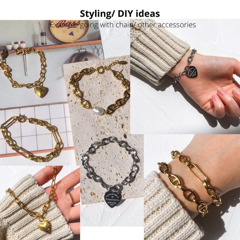 DIY Chain: Stainless steel bulky chain CD link Oval link chain 50cm