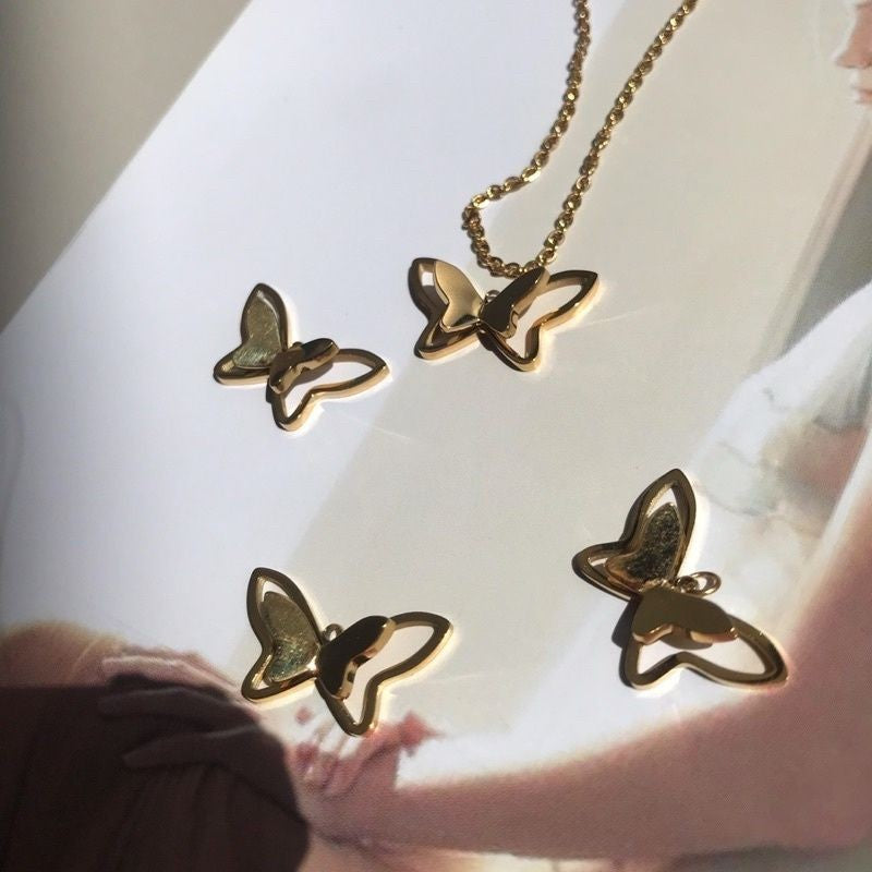 Butterfly ribbon pendant - Stainless steel