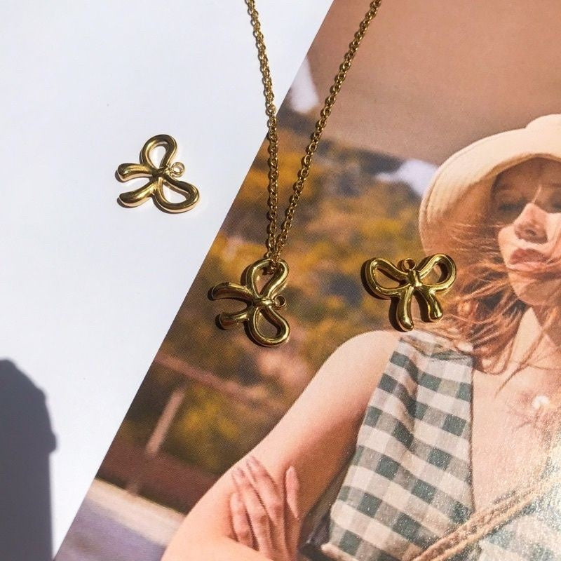 Butterfly ribbon pendant - Stainless steel