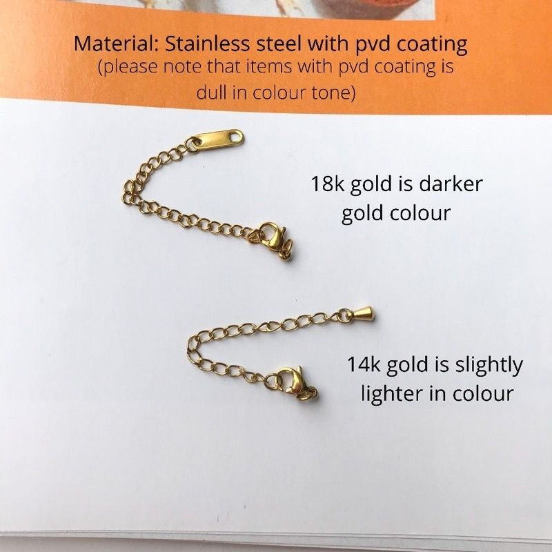 Extender & Lobster Clasp 3 sets / Gold Extension Stainless steel