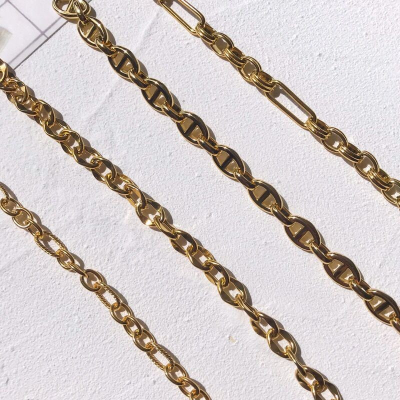 DIY Chain: Stainless steel bulky chain CD link Oval link chain 50cm