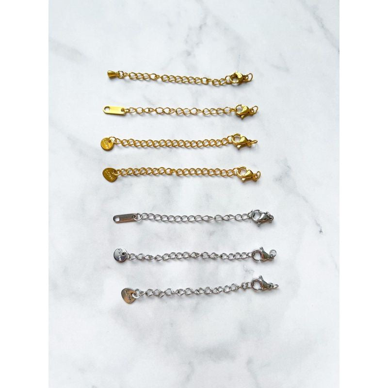Extender & Lobster Clasp 3 sets / Gold Extension Stainless steel