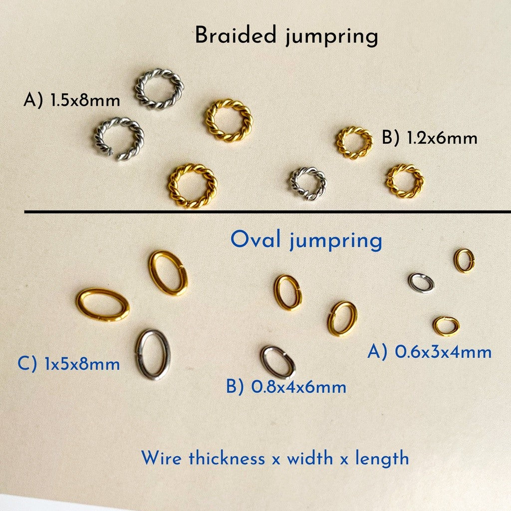 Oval Jumpring/ Braided Jumpring Connector in stainless steel/