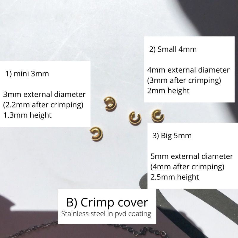 Crimp Tube & Crimp Cover 10 pcs - Stainless Steel