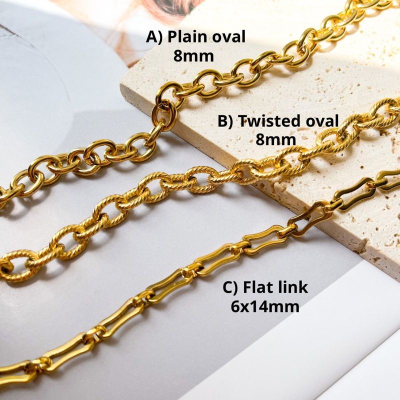 [ DIY Chain] Thick Oval chain Stainless steel 50cm