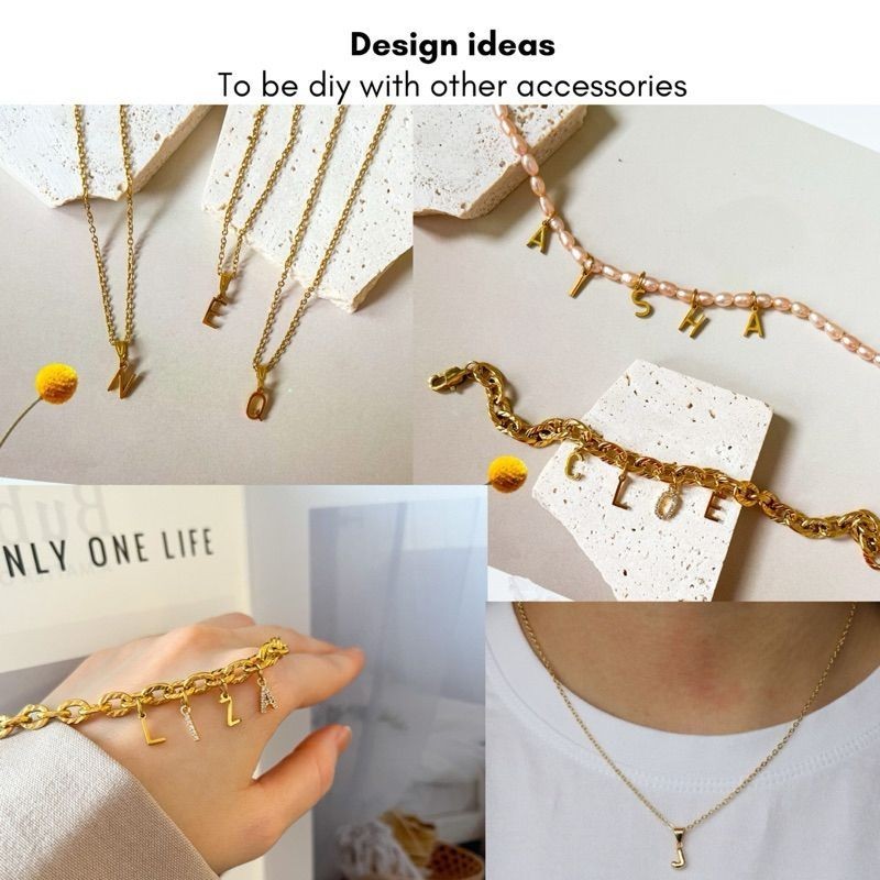 Stainless steel [GOLD] simple letter pendant