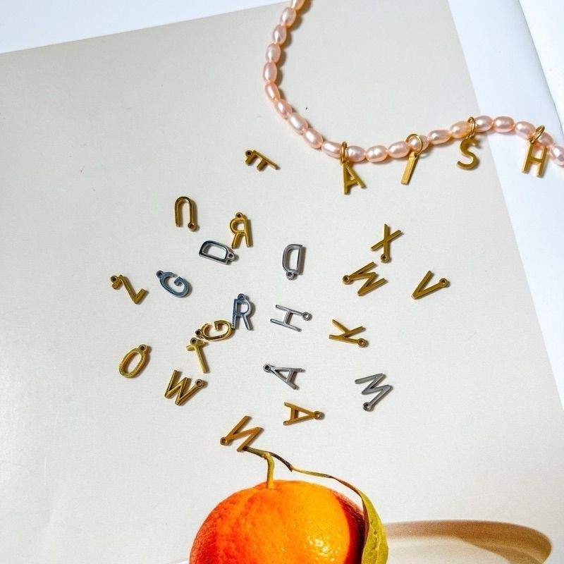 Stainless steel [GOLD] simple letter pendant
