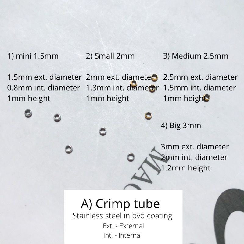 Crimp Tube & Crimp Cover 10 pcs - Stainless Steel