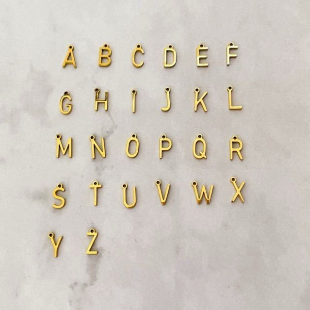 Stainless steel [GOLD] simple letter pendant