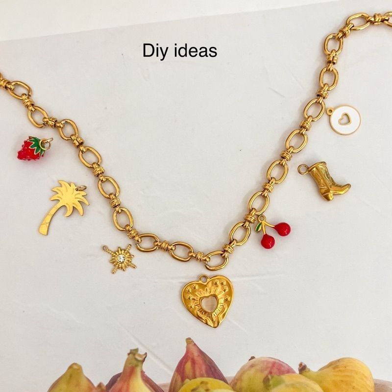 [DIY Chain] Stainless steel gold link DIY chain no ending/ Double braided Cuban chain/ Oval cross link chain gelang