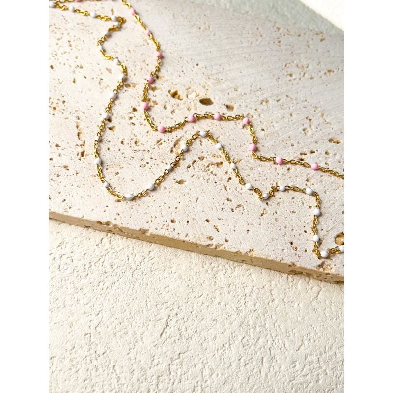 [DIY Chain] Colourful Enamel with Classic cable chain - Stainless steel
