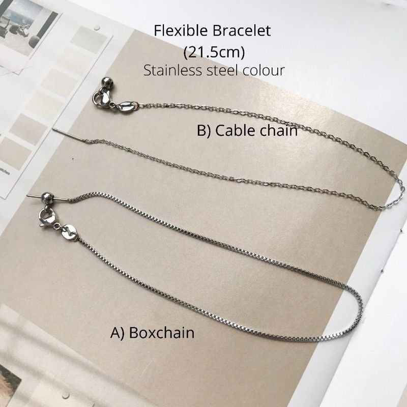 Stainless steel Flexible bracelet - Boxchain & Cable chain