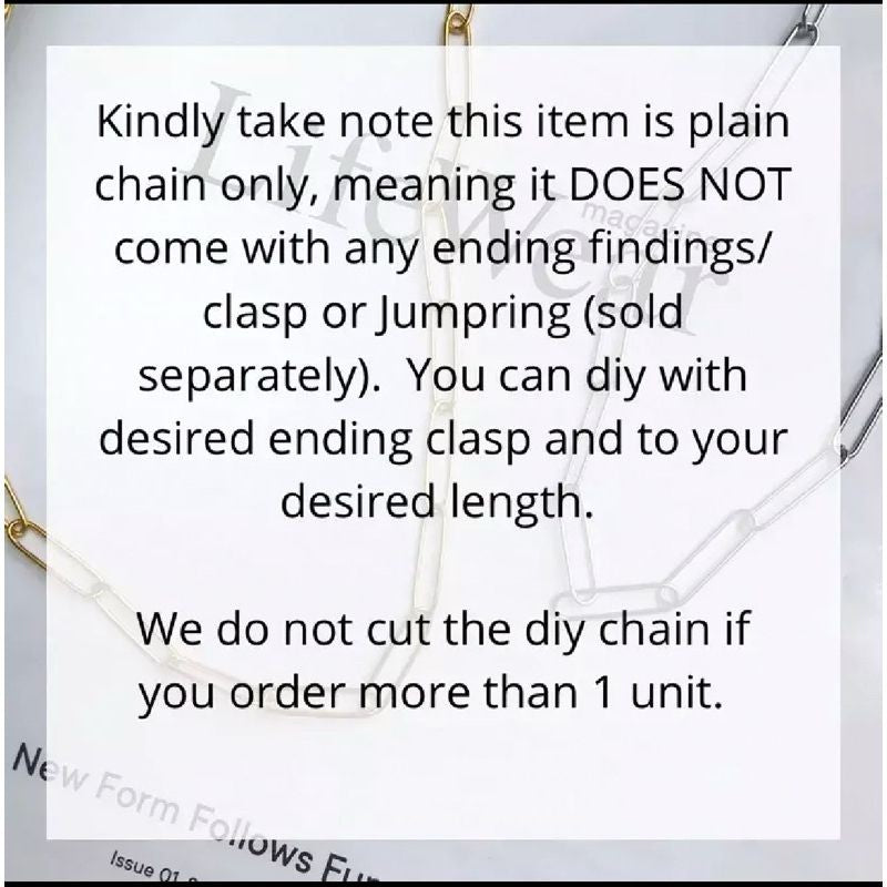 Stainless steel Bulky U link chain for diy accessories gold jewellery materials