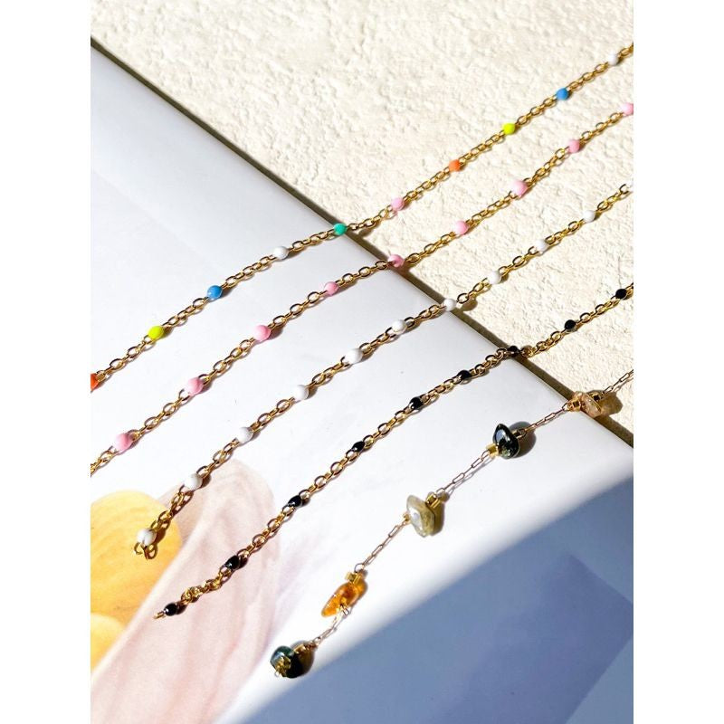 [DIY Chain] Colourful Enamel with Classic cable chain - Stainless steel