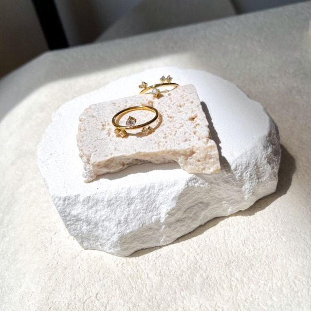 Gold stainless steel rings - zirconia diamond rings love ring