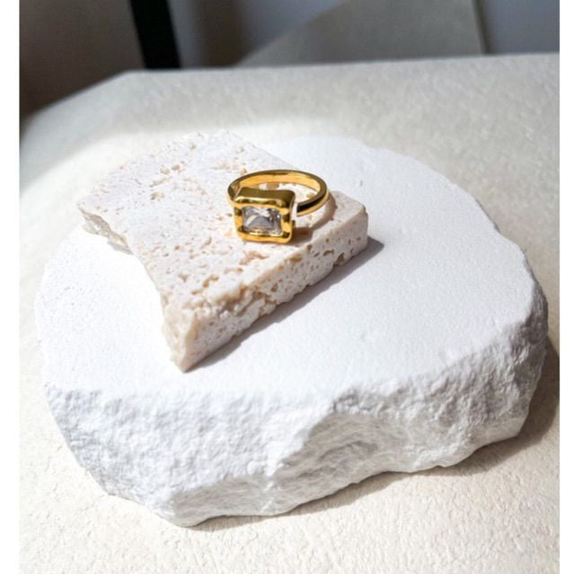 Gold stainless steel rings - zirconia diamond rings love ring