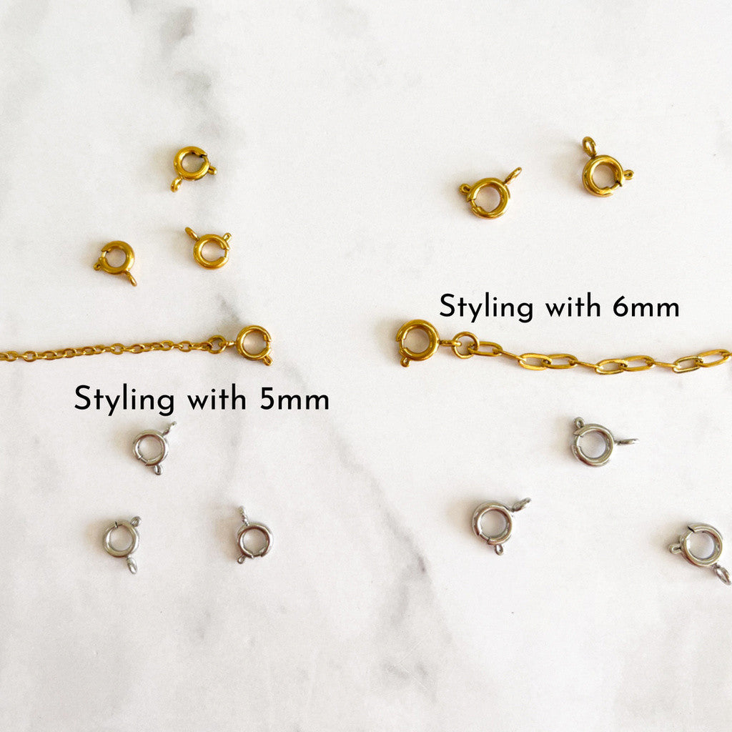 Spring clasp  Endings - Stainless steel / Gold Filled/ 925 silver