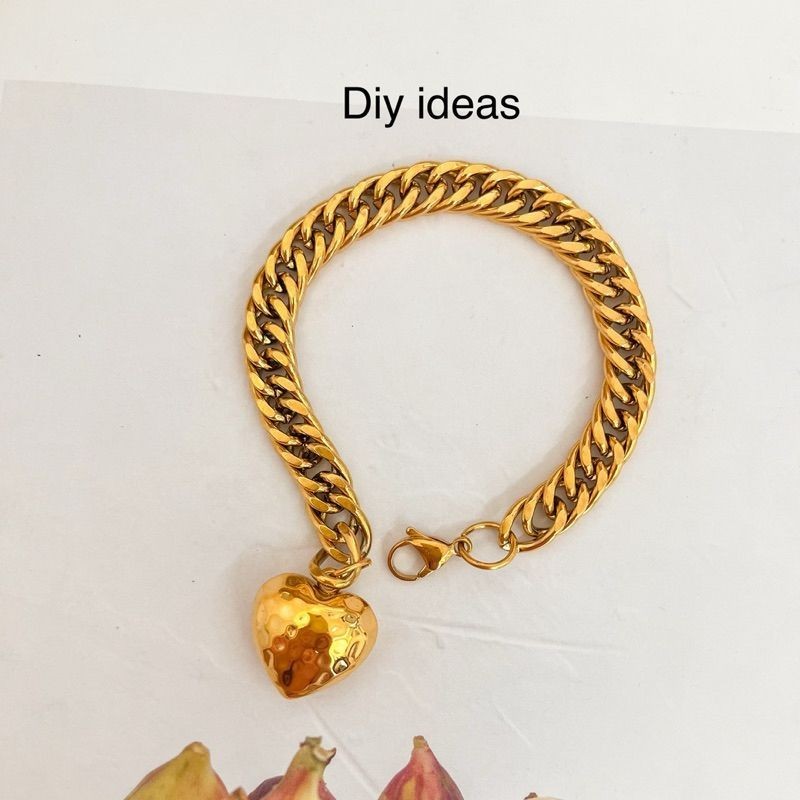 [DIY Chain] Stainless steel gold link DIY chain no ending/ Double braided Cuban chain/ Oval cross link chain gelang