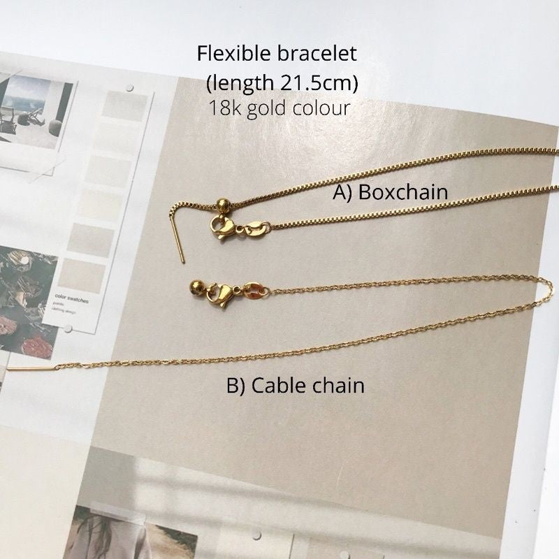 Stainless steel Flexible bracelet - Boxchain & Cable chain