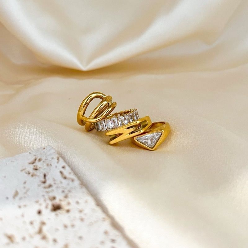 [Premium quality] Bulky thick ring - Stainless Steel with Zirconia stone