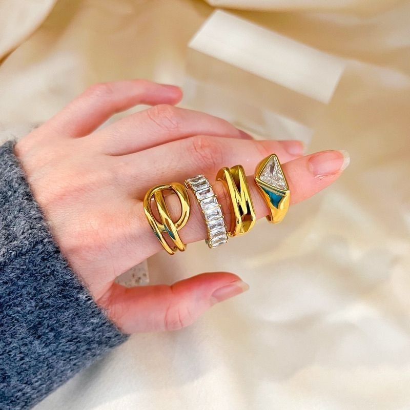 [Premium quality] Bulky thick ring - Stainless Steel with Zirconia stone