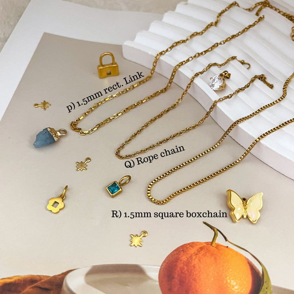 [Ready Necklace] GOLD colour Stainless steel tarnish free necklace 1pc