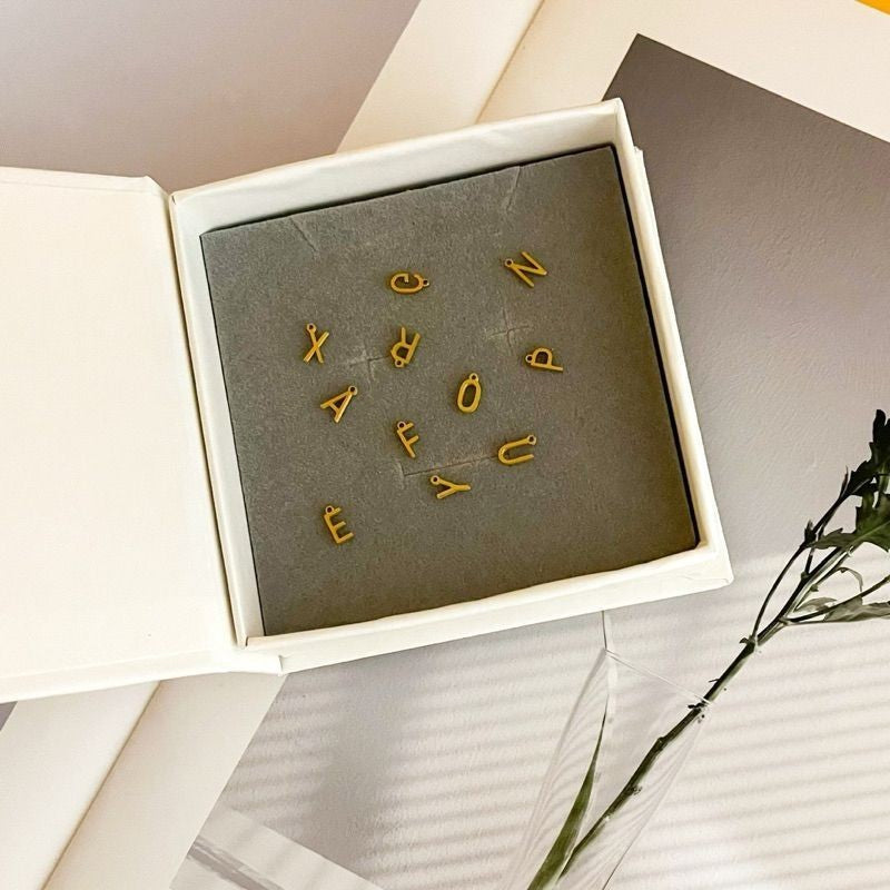 Stainless steel (STEEL Colour) simple letter pendant
