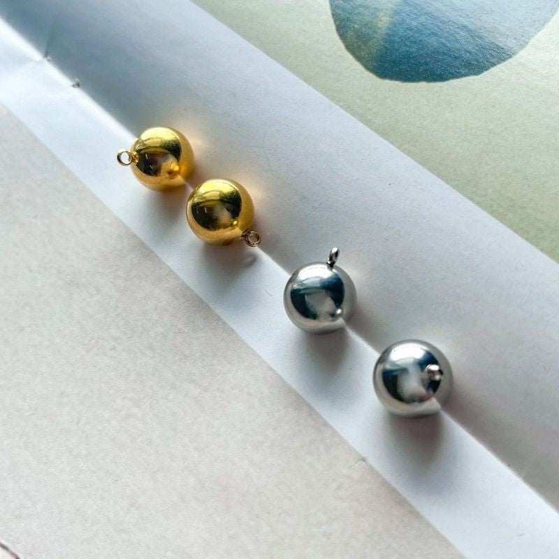 Stainless steel big size solid ball pendant 10mm/ 12mm gold ball