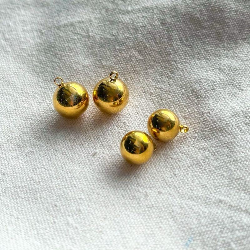 Stainless steel big size solid ball pendant 10mm/ 12mm gold ball