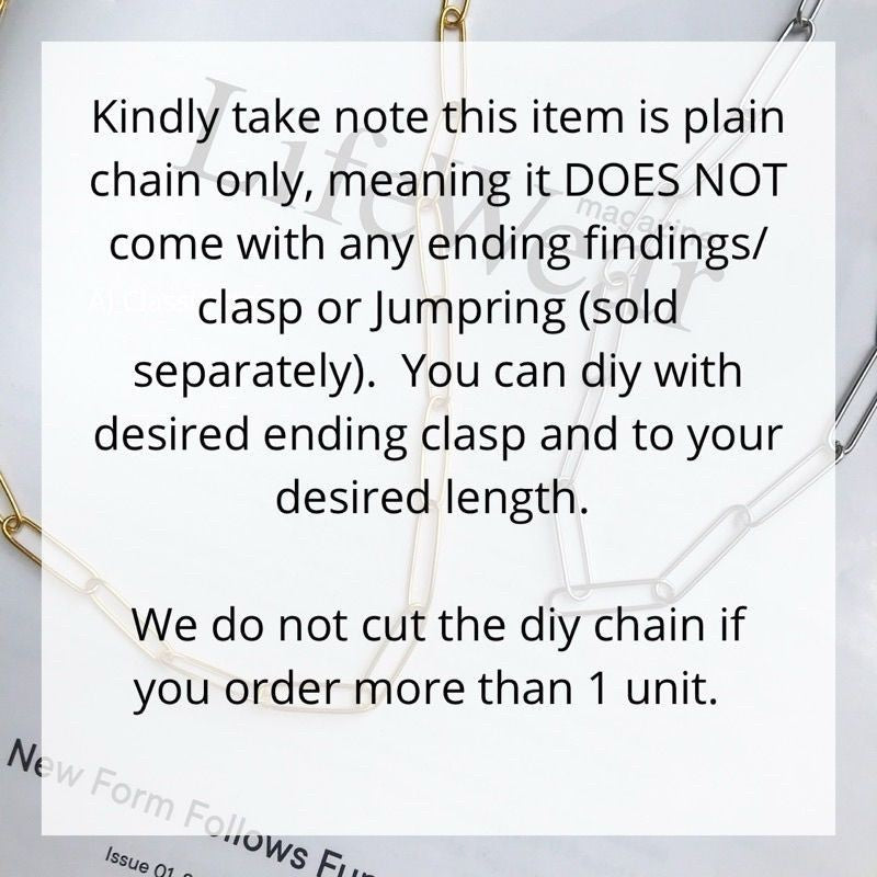 Stainless steel Edge Oval chain 50cm/ DIY jewellery chain