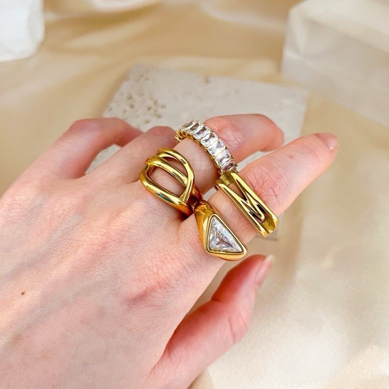 [Premium quality] Bulky thick ring - Stainless Steel with Zirconia stone